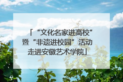 “文化名家进高校”暨“非遗进校园”活动走进安徽艺术学院